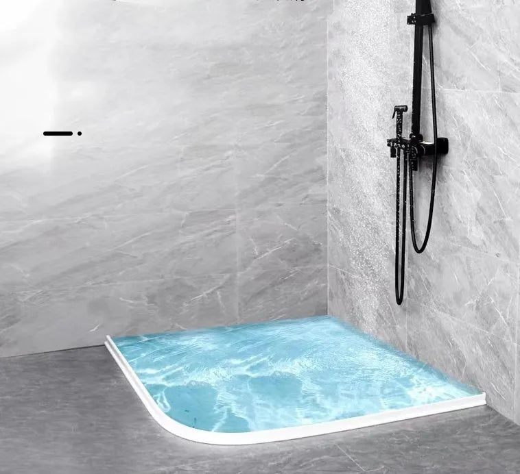 Flexible TPE bathroom water blocking strip in black, white or grey colour for shower floor water containment