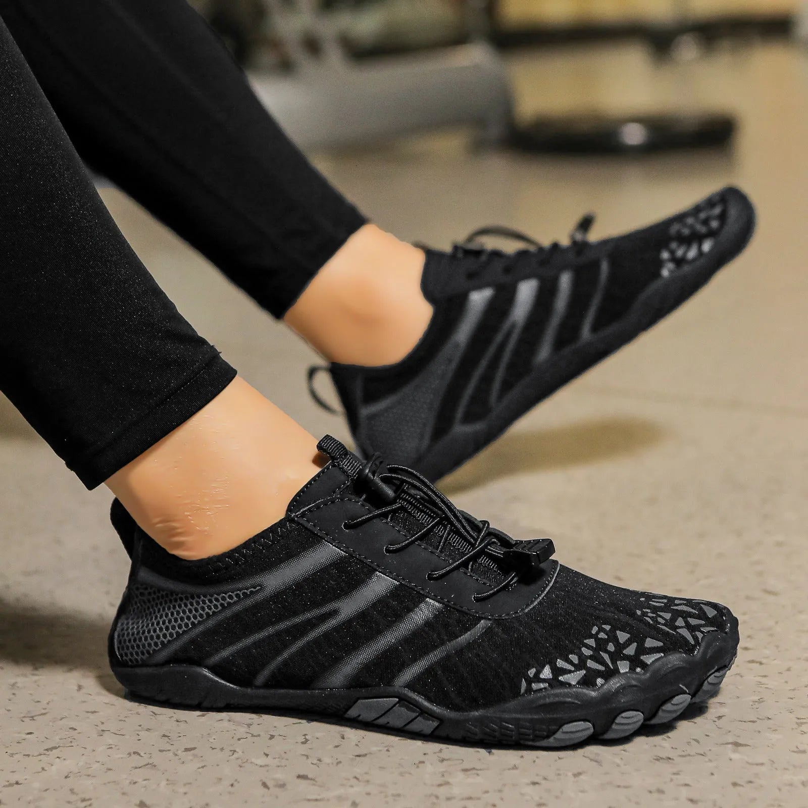 Unisex casual beach running shoe with Lycra stretch fabric upper, shown in A826 colour options.