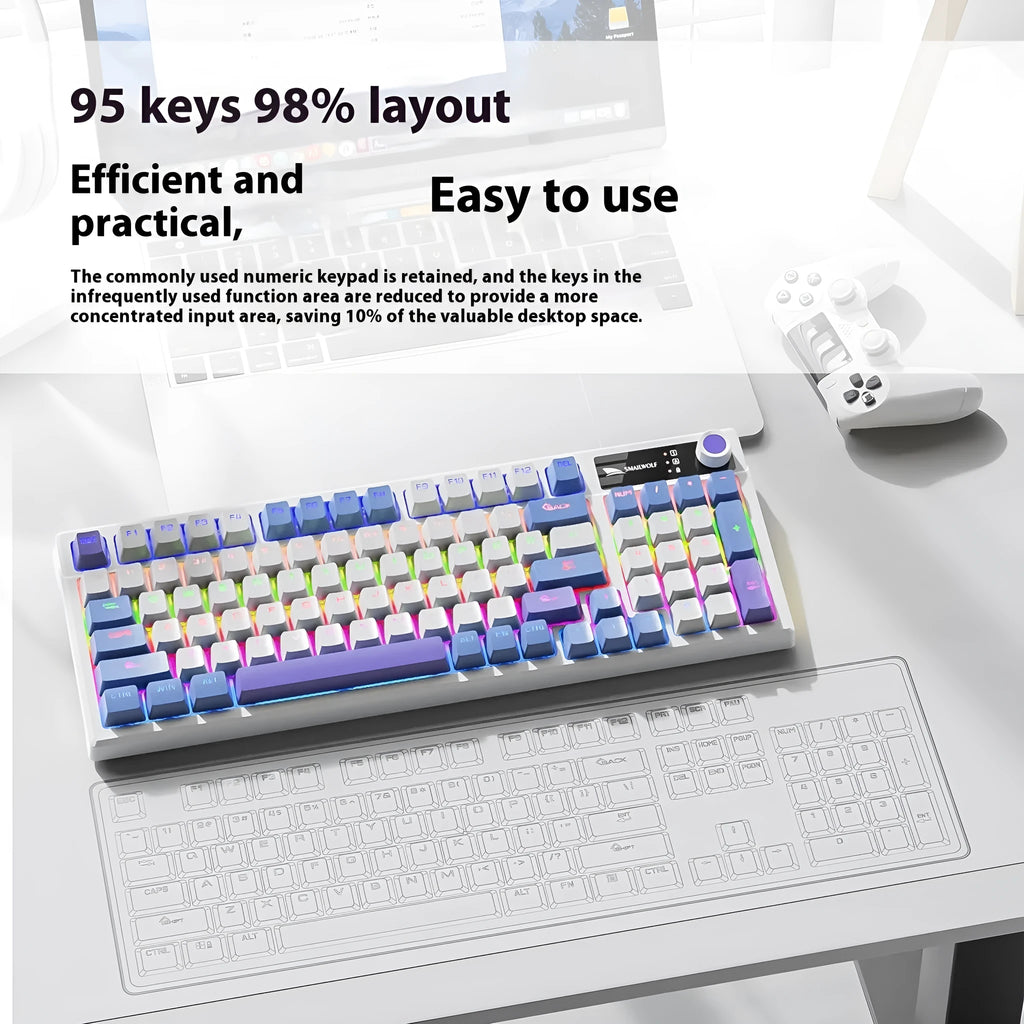 SK15 wired mechanical keyboard for gaming laptops in black, orange, or blue with mixed light green switches