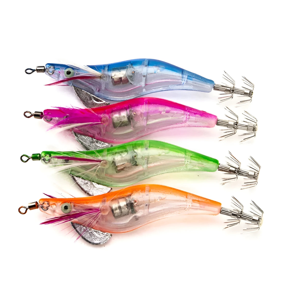 10cm electronic shrimp bionic hard bait with 3D eyes and 2.5# hooks, plastic body, sea rod fishing lure