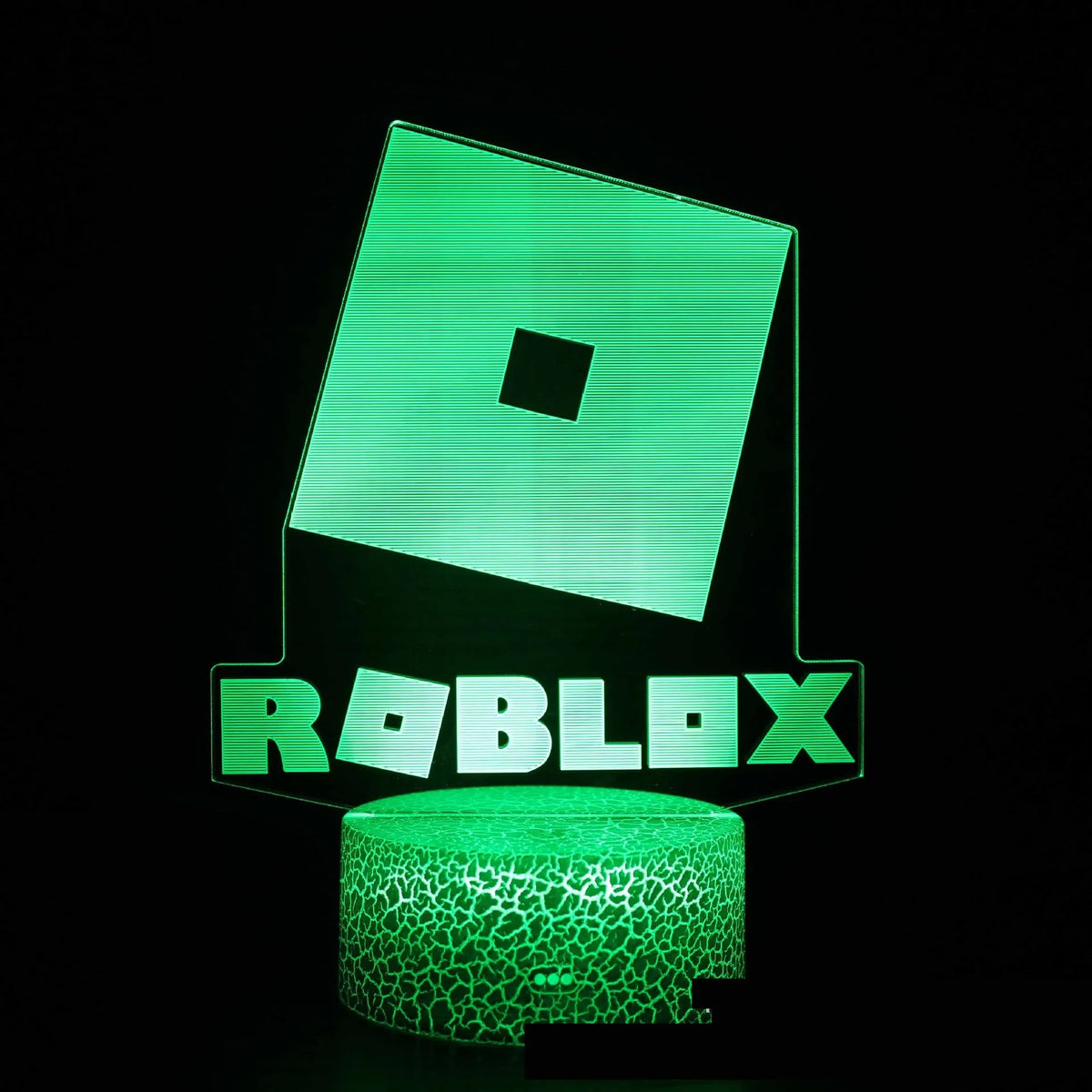 Red USB projection night light with acrylic shade, black base, colourful touch detail, and game handle shape