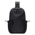 Men's grey waterproof polyester chest bag showing 33cm height dimension