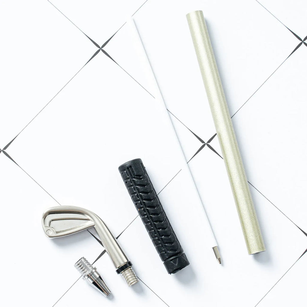 Three metal golf-themed ballpoint pens with 0.7mm bullet-type points.