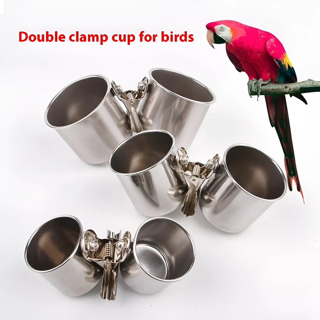 Stainless steel bird feeder outdoor food container in small, medium, large sizes