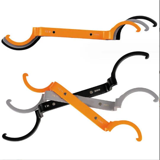 Crescent magnetic suction wrench three-piece kit in orange, grey and black colours with catheter locking function