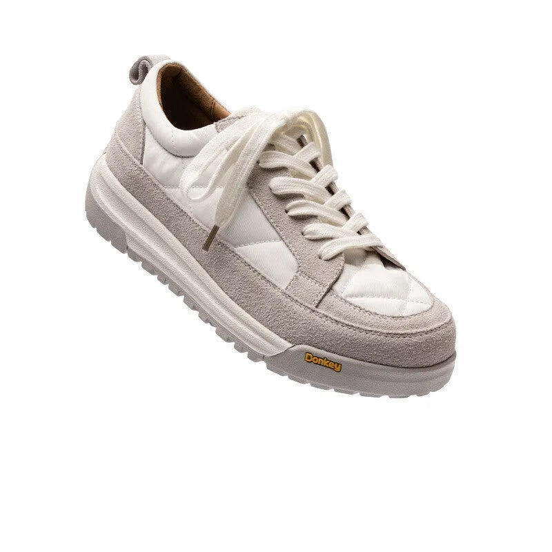 Men's grey all-match sports casual outdoor shoes with PU and cloth upper, available in sizes 36 to 44