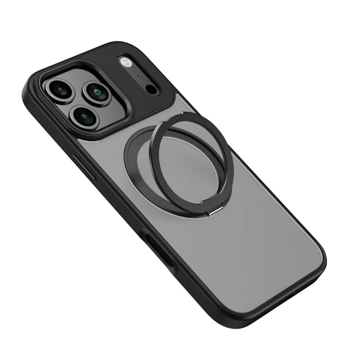 360 rotating magnetic iPhone case with invisible bracket in black, grey, or Desert Gold