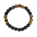 Tiger eye stone necklace with tassel pendant on ball bead chain