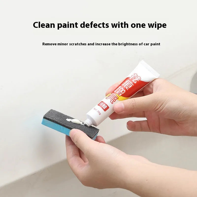 Car repair wax kit containing A wax for scratches, B wax for polishing, and foam mop sponge