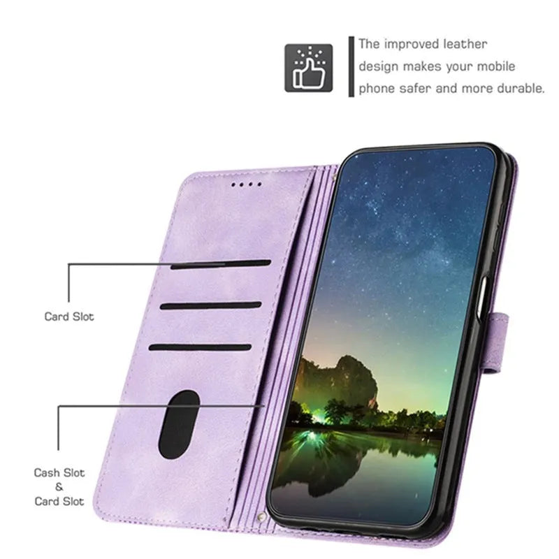 REALME 11 line stripe phone case with card holder and crossbody strap in black for OPPO A58