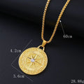 Gold colour geometric pendant necklace with inlaid zircon stones for women
