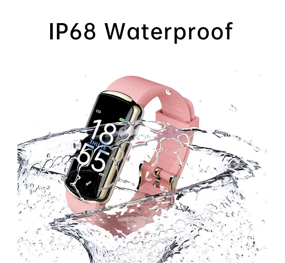 Black fashion sports electronic watch with 0.96 inch IPS colour screen, metal frame, and TPU strap