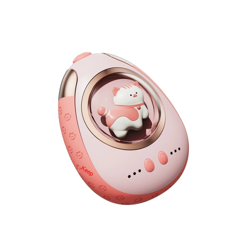 2-in-1 plastic hand warmer power bank in pink orange colour