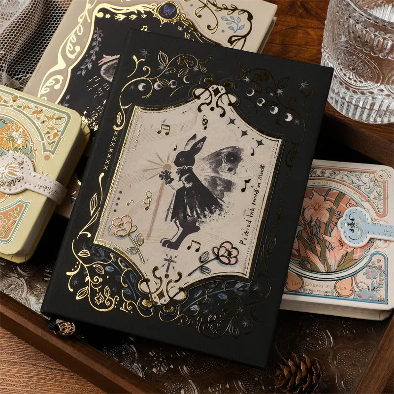 Retro Gothic style A5 notebook with animal and nature themed cover designs