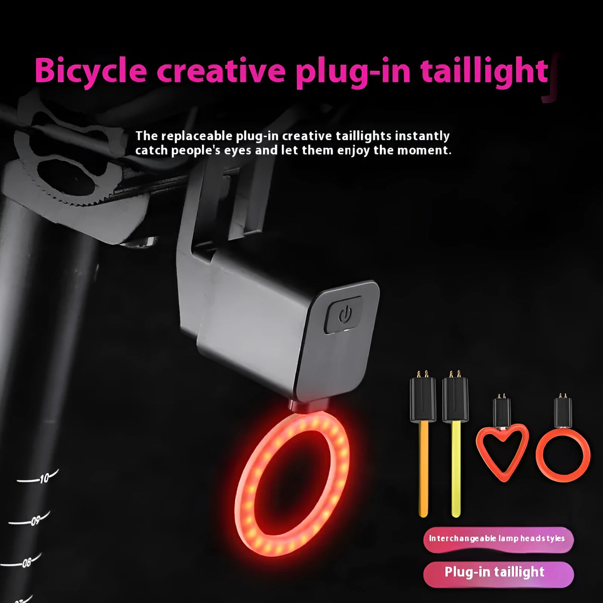 Bicycle tail light with flowing water illumination pattern for seat tube or saddle mounting