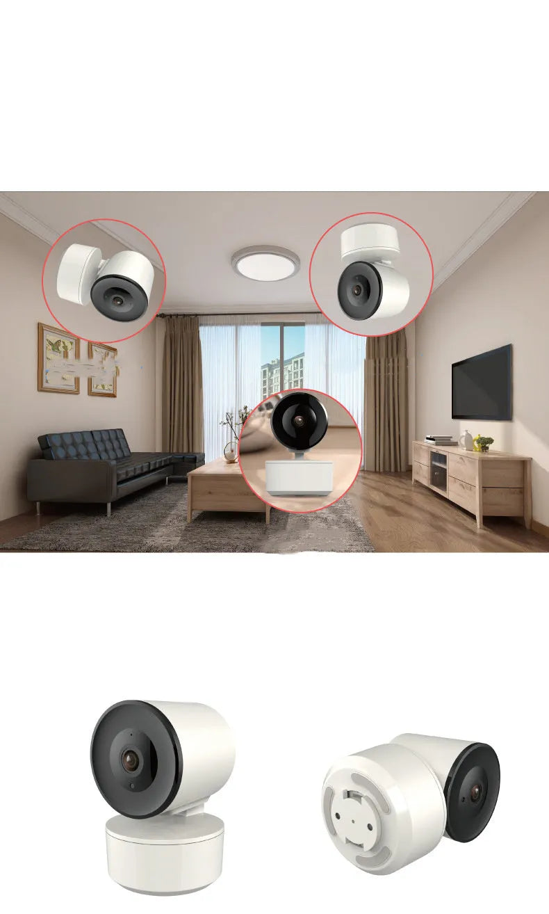 Smart Wi-Fi indoor security camera with 1080P resolution and PTZ motion tracking