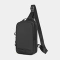 Casual black waterproof chest pack with soft TPU surface and single shoulder strap