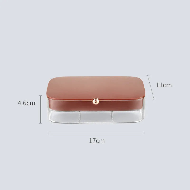Modern minimalist jewelry storage box with multi-layer organisation in four colour options