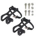 Fitness spinning pedal foot holder rope set with plastic holder, metal lashing, bolts, and flange nuts