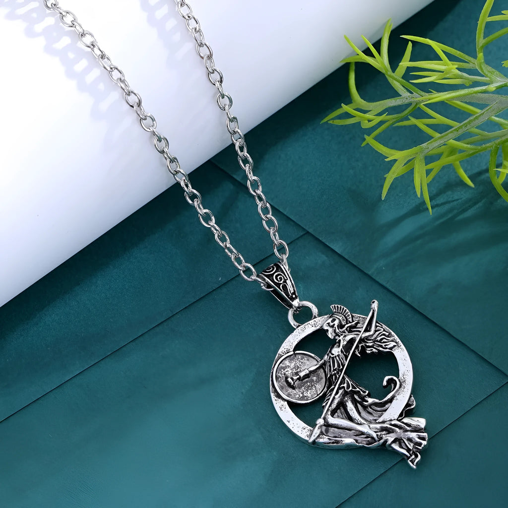 War Goddess Necklace in bronze tone retro fashion costume jewellery pendant for cosplay and themed outfits