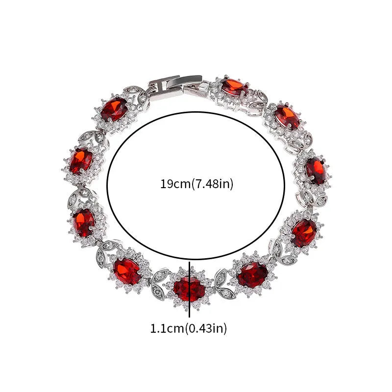 Women's simple inlaid zircon bracelet with electroplated finish in one of nine available colour options
