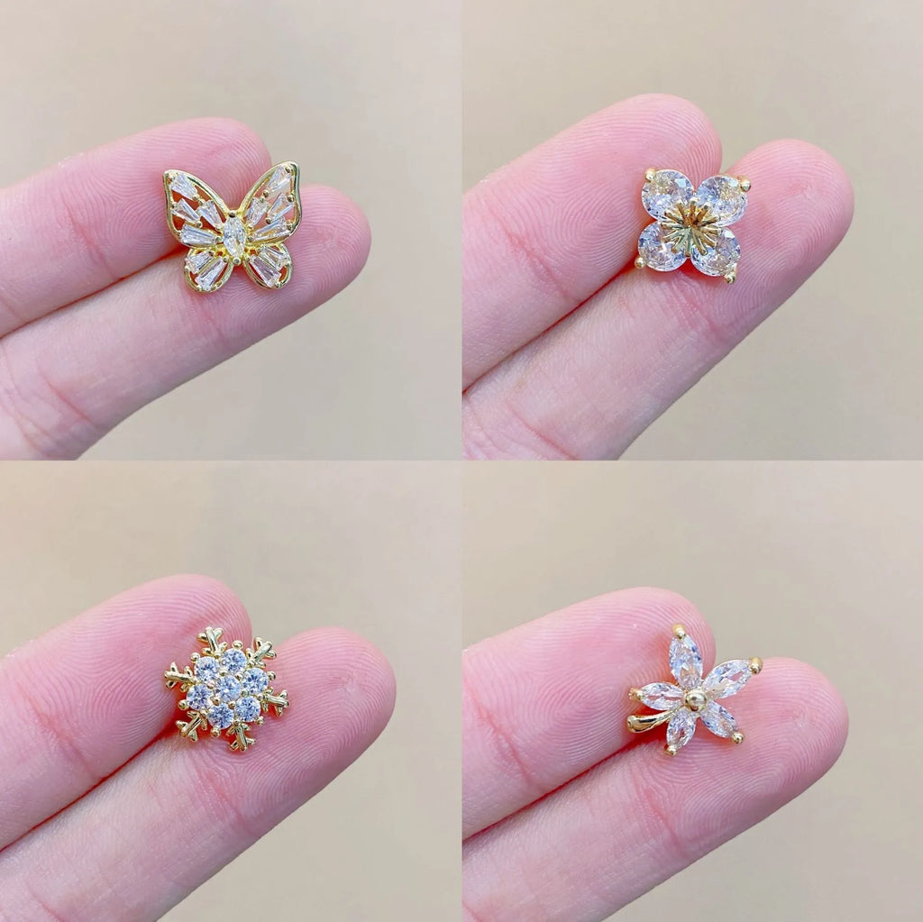 Japanese cute geometric brooch for women in electroplated copper with six colour options