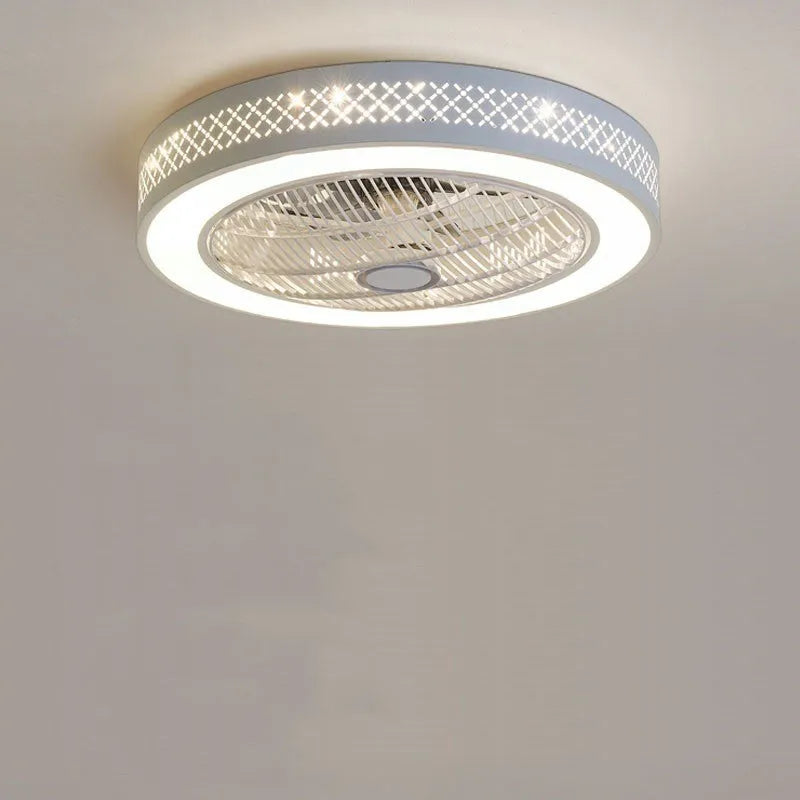 55cm pastoral ceiling fan with invisible blades and chandelier LED lighting for living room