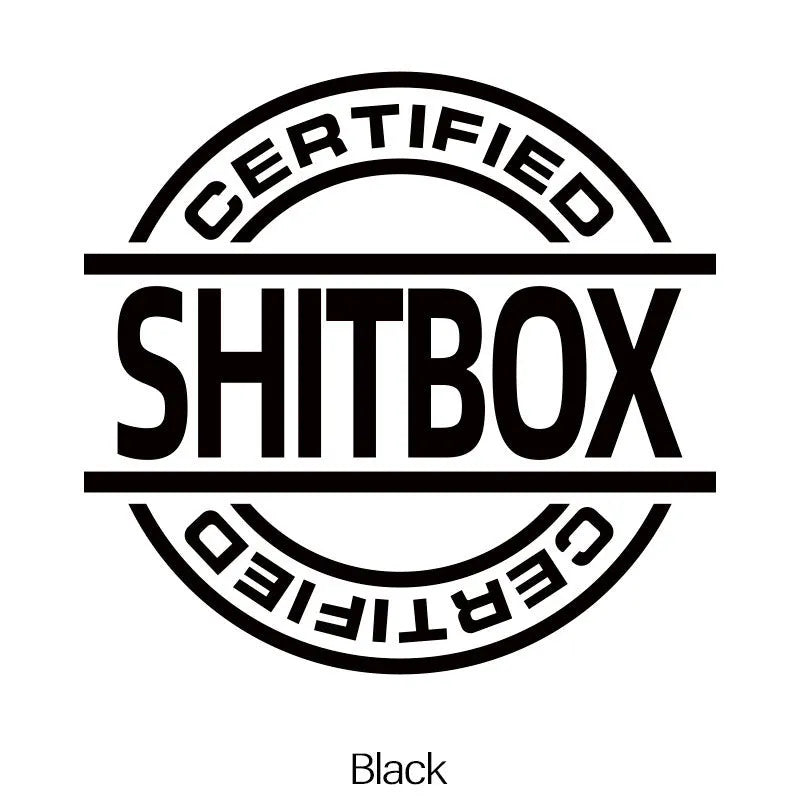13x12cm vinyl car body sticker showing available colour options including black, white, silver, gold, red, yellow, blue, green, glitter and multicolour