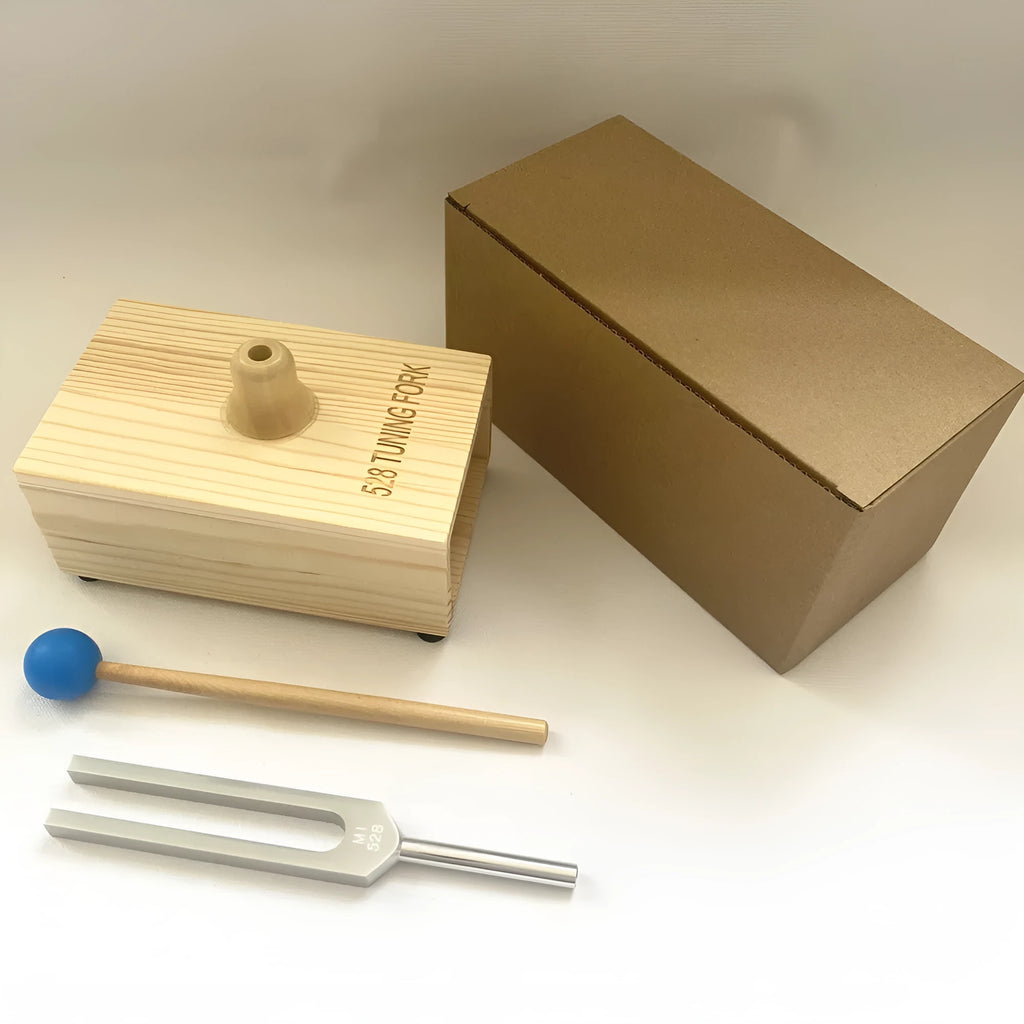 Aluminium alloy 432 Hz tuning fork with integrated speaker device for sound therapy
