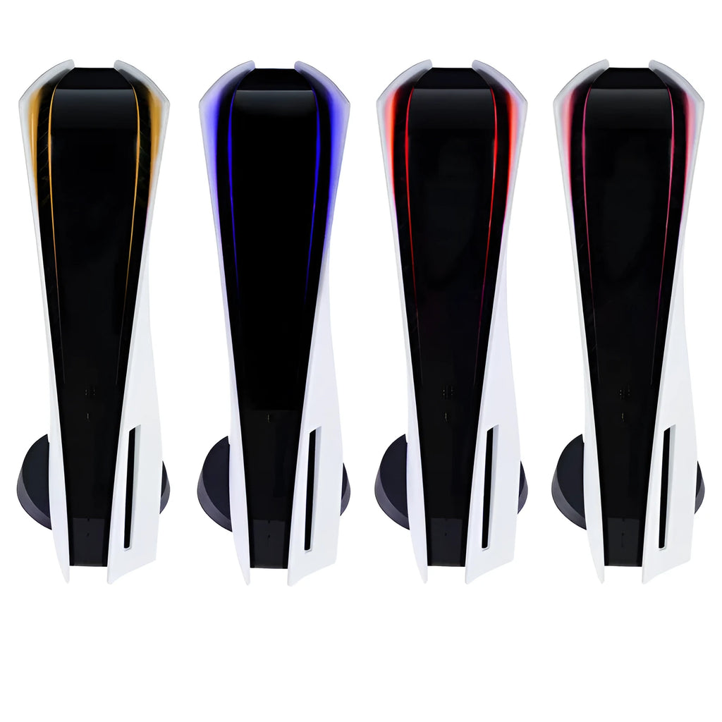 PS5 console light bar film sticker in blue, gold, pink, and red colour options.