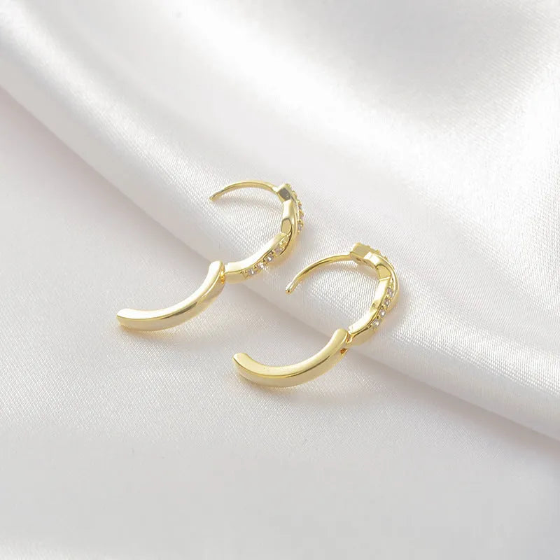 Geometric hemp rope design earclip earrings in gold and silver copper colours