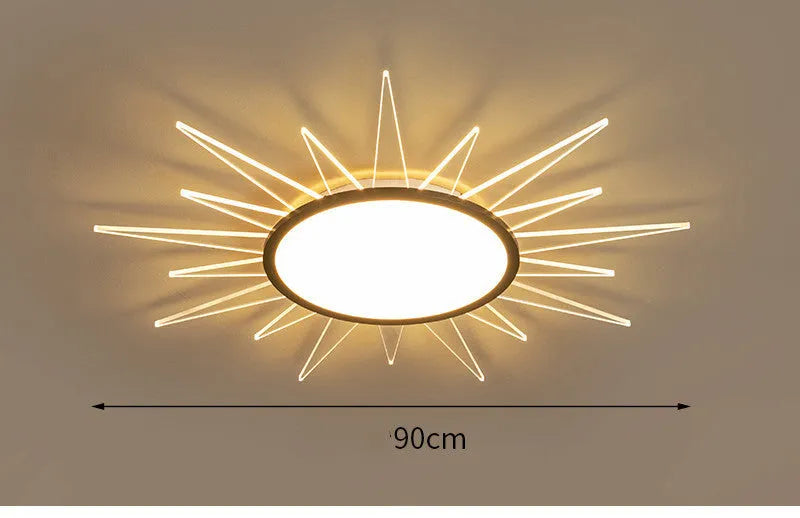 Modern aluminium ceiling lamp with round LED lampshade in multiple diameter options