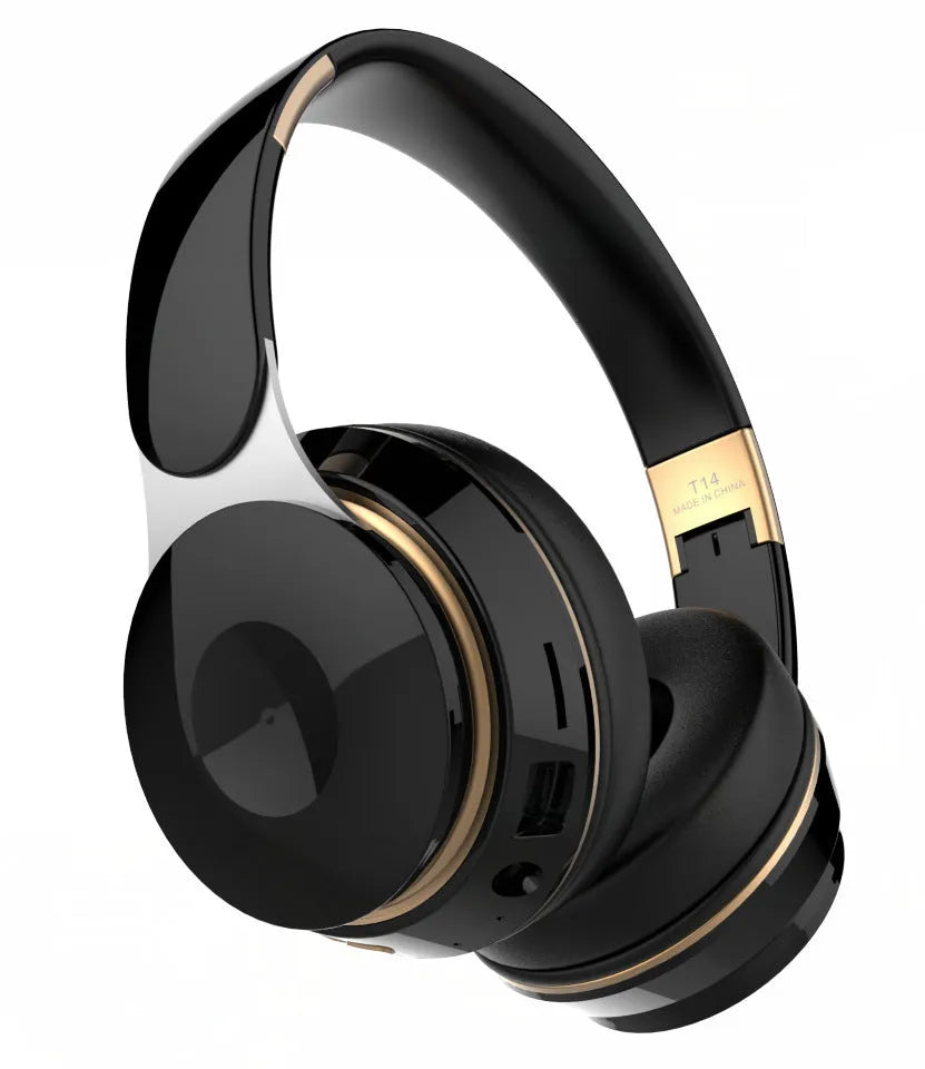 Foldable Bluetooth wireless headset earphone in black, white, green, blue, or pink colours