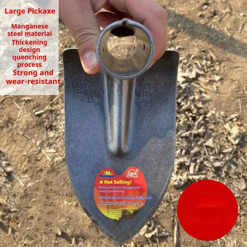 Steel horse pointed agricultural hoe with manganese steel head for weeding and soil preparation