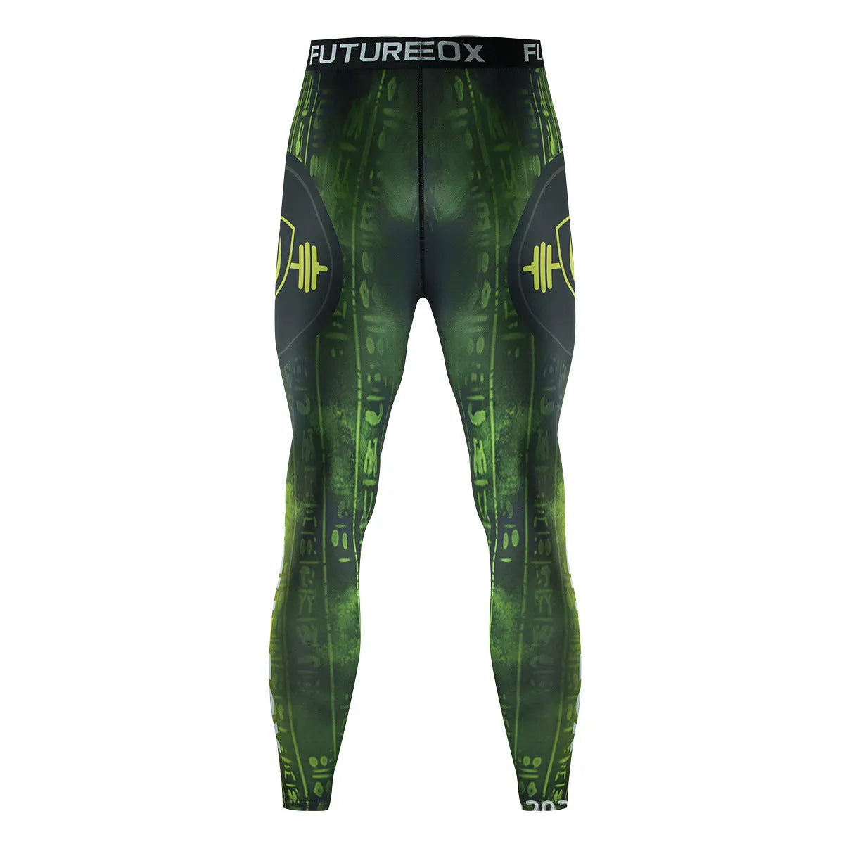 Men's slim fit long sleeve sports top and trousers set, ZF016 style with print pattern.