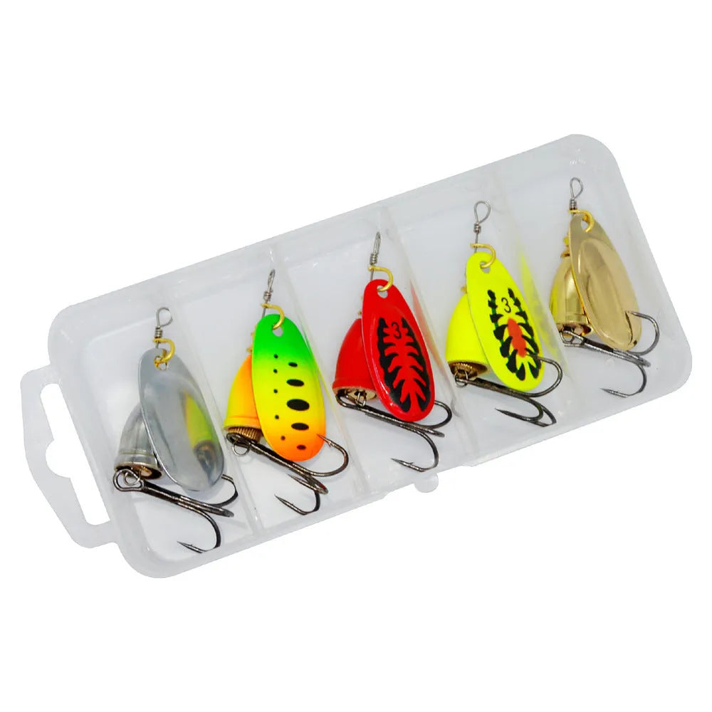 R composite rotating sequins copper bell metal fishing lure in multiple colour variations