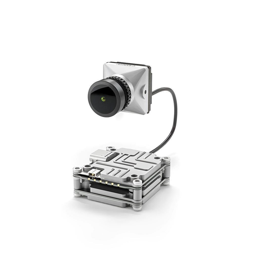 Caddx ADAPTS DJI FPV digital transmission Polar Vista kit in silver with screws, spacers, and cables.