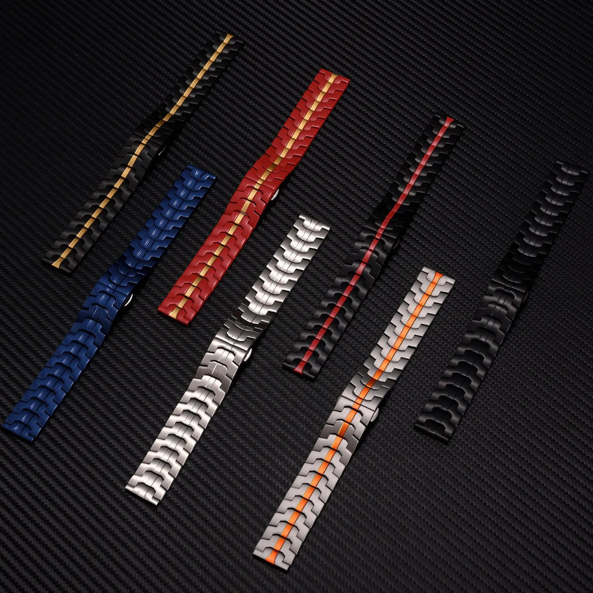 Stainless steel watch band for Samsung Galaxy Watch in silver and black colour options