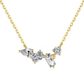 925 sterling silver geometric zircon necklace for women with electroplated finish in white zircon