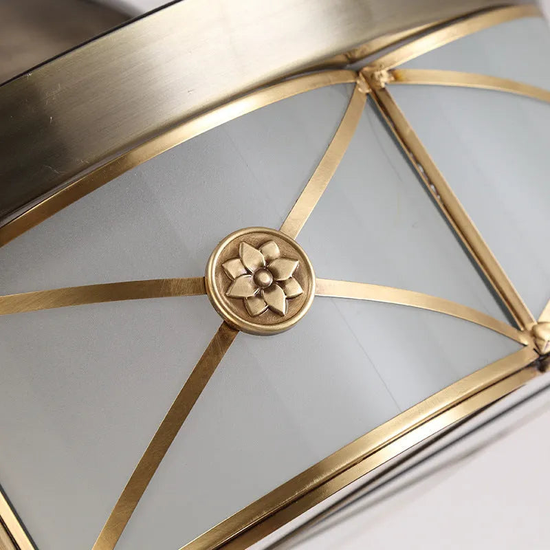 Gold 42 inch ceiling-mounted silent fan light with invisible blades and remote control.