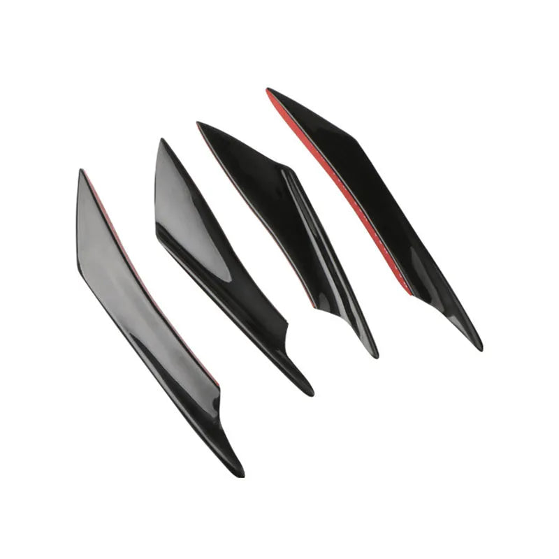 Carbon fibre bumper blade spoiler set of four for automotive front bumper installation