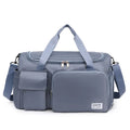Travel Sports Gym Dry Wet Separation Backpack in gray Oxford cloth with solid colour design and polyester lining