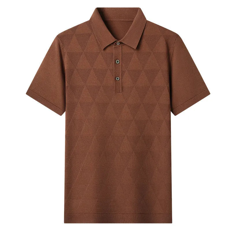 Men's thin ice silk lyocell short sleeve T-shirt in regular fit showing green colour option