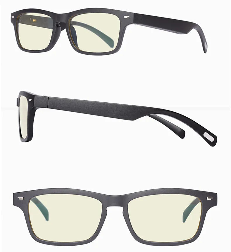 Semi-open Bluetooth smart glasses with PC frame and polarised lenses for outdoor driving and sports