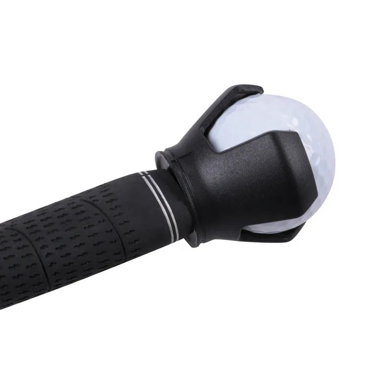 Black golf ball picking device with putter-style clip, 60g weight