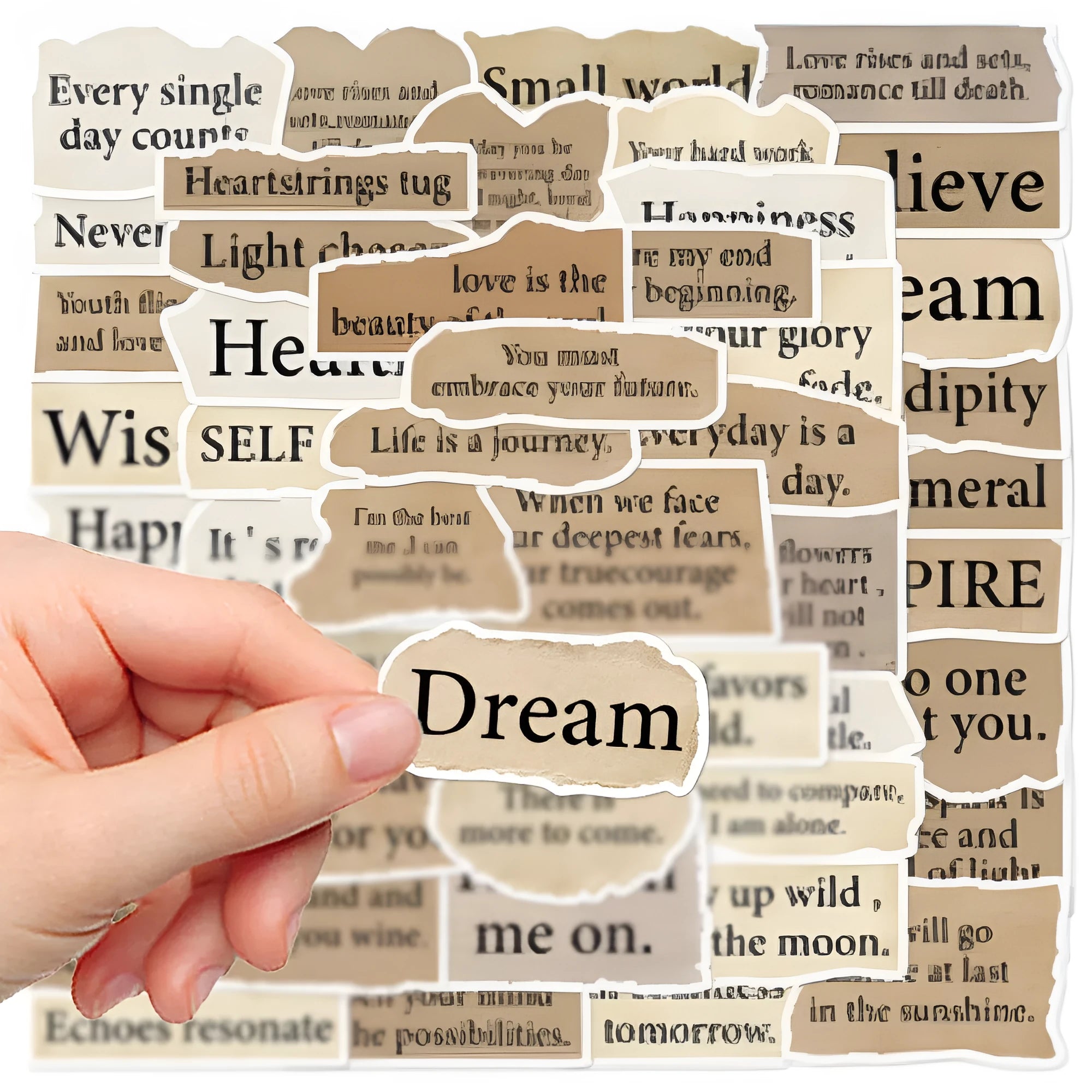 25 torn English style decorative stickers for laptops with waterproof PVC adhesive