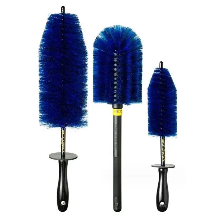 Blue car cleaning brush for wheel hub, tire, and engine compartment, 45cm 42cm 36cm sizes