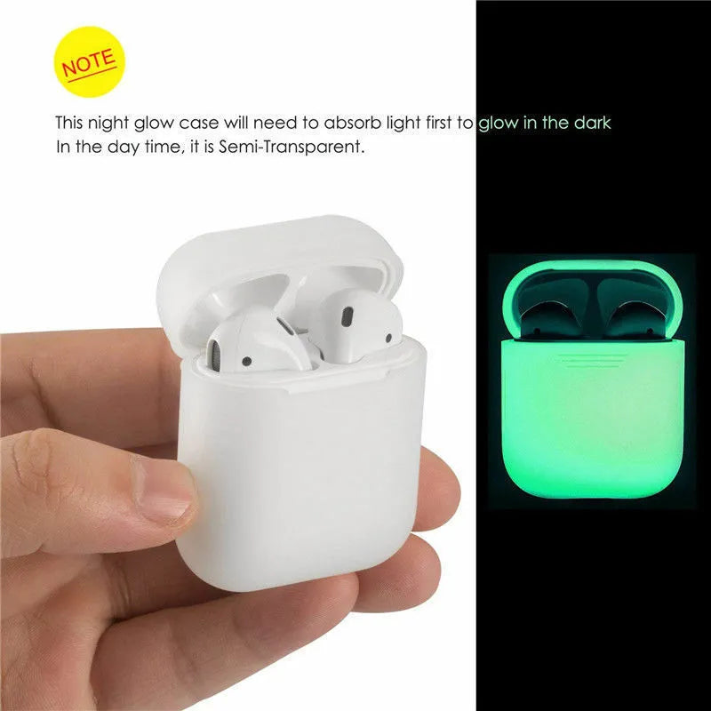 Luminous silicone flip case for Apple AirPods wireless earphones