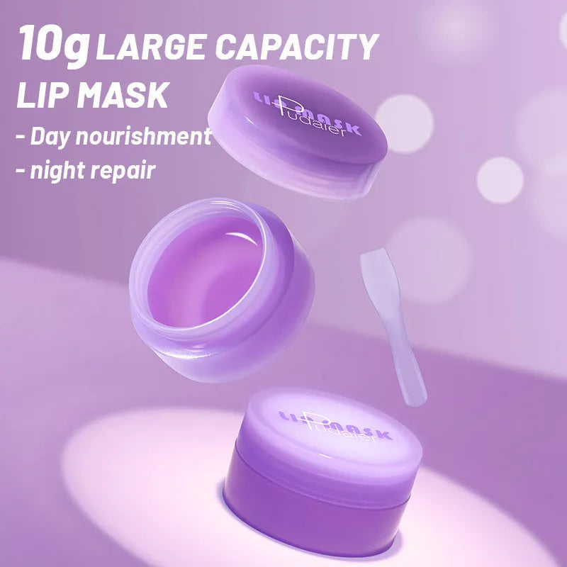 Exfoliating lip balm tube with applicator for moisturising and smoothing lip lines
