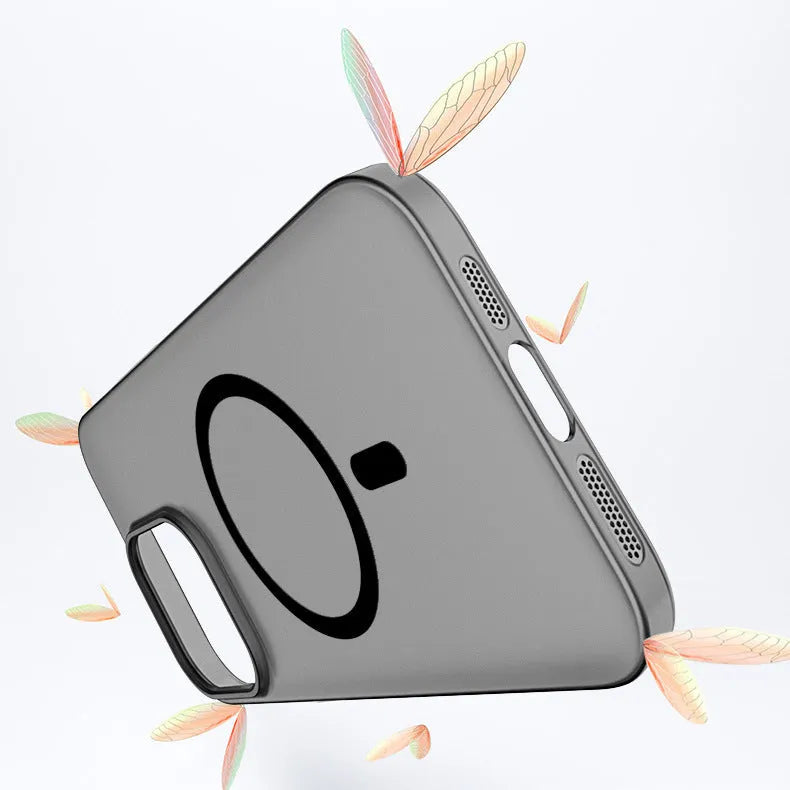Frosted magnetic PC phone case for iPhone in transparent pink colour with full coverage design